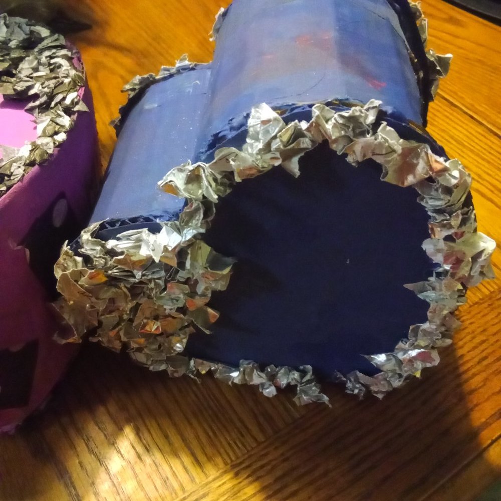 Blue and silver mini pinatas (heart)